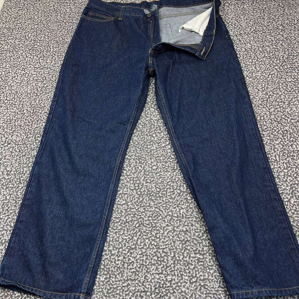 Faded Glory Jeans Men 40x30 Blue Straight Denim Faded Pants Outdoor Cotton